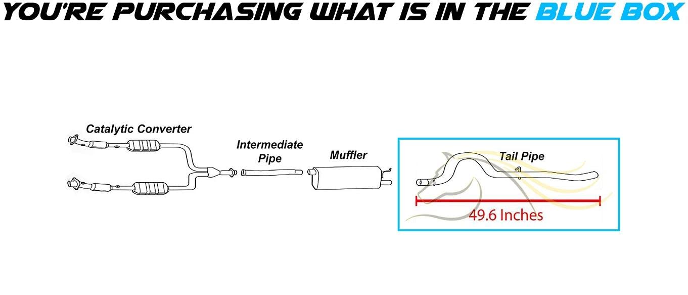 Exhaust Tail Pipe for 2006-2008 Mark LT 5.4L | 2004-2008 F150 4.6L & 5.4L | 2005-2008 F150 4.2L