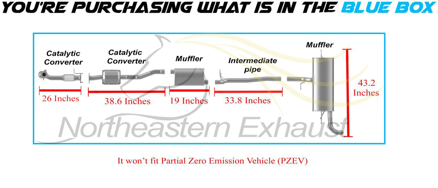 2015-2017 Chevrolet Equinox 2.4L Front & Rear Catalytic Converter, Mufflers and Pipe