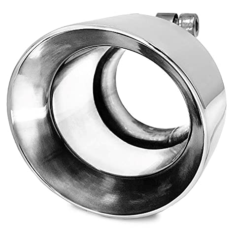 Polished Universal Dual Wall Round Exhaust Tip - 2.5" Inch ID x 4" OD and 5.5" Long - Bolt-On