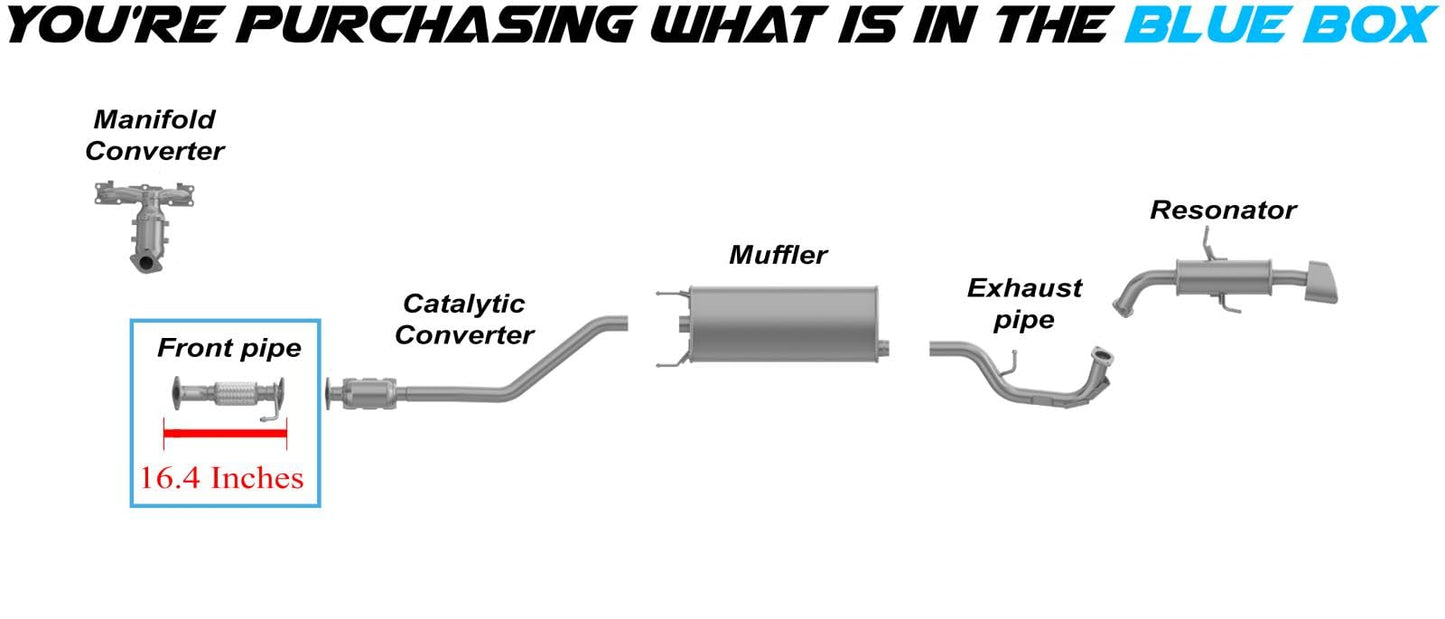 Exhaust Pipe for 2013-2016 Hyundai Santa Fe Sport | 2014-2015 Kia Sorento | 2.4L