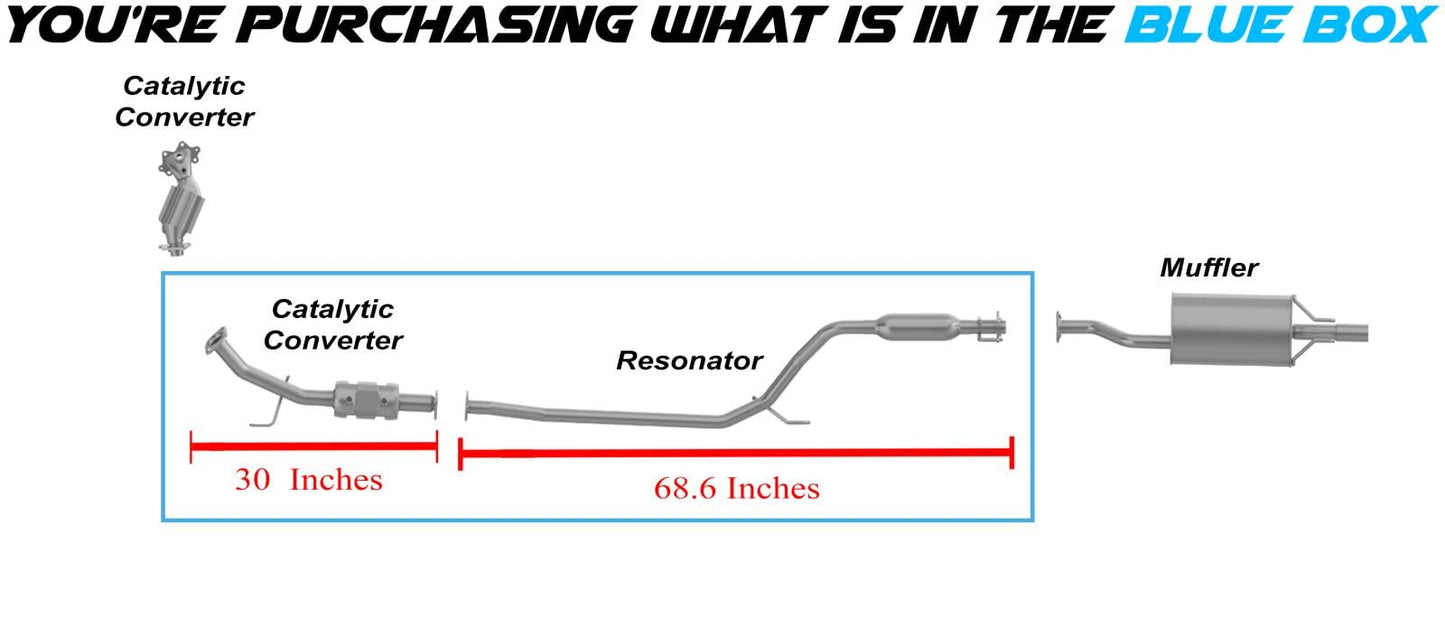 Northeastern Exhaust | Catalytic Resonator Exhaust Kit Compatible for 2006-2011 Honda Civic 1.3L Hybrid | Free Hardwares | Automotive Replacement Part