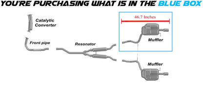 2005-2009 Audi A4 Quattro 2.0L 3.2L Exhaust Muffler Assembly | Passenger-side