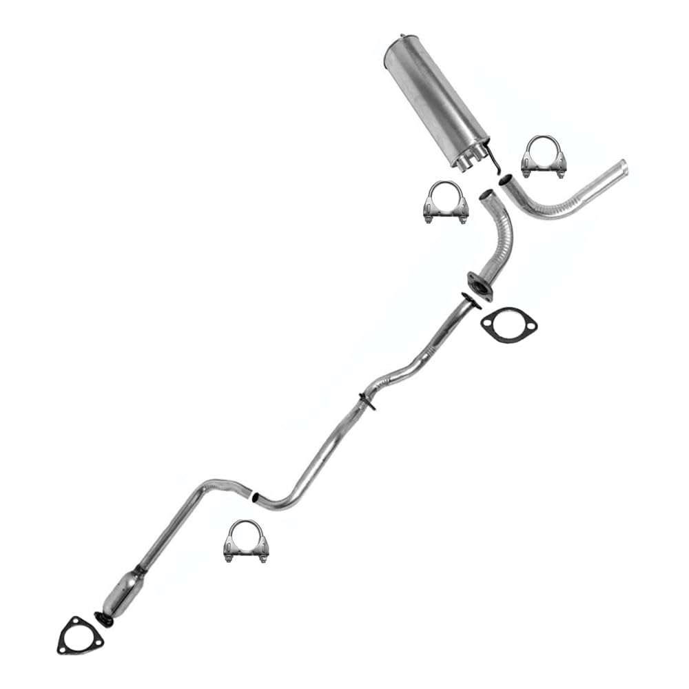Northeastern Exhaust | Stainless Steel Resonator, Exhaust Pipes & Muffler Exhaust System Kit Compatible for 2004-2005 Chevrolet Classic 2.2L | 1997-1999 Malibu 2.4L | 1997-2003 Malibu 3.1L | 1997-99 Oldsmobile Cutlass 3.1L | Free Gaskets & Clamps Included