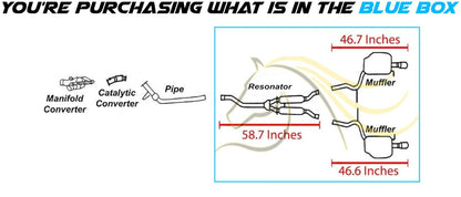 Northeastern Exhaust | Stainless Steel Direct Fit Resonator Pipe & Muffler Exhaust System Kit Compatible for Audi A4 Quattro 2005-2009 2.0L | Free Clamps | Automotive Replacement Part