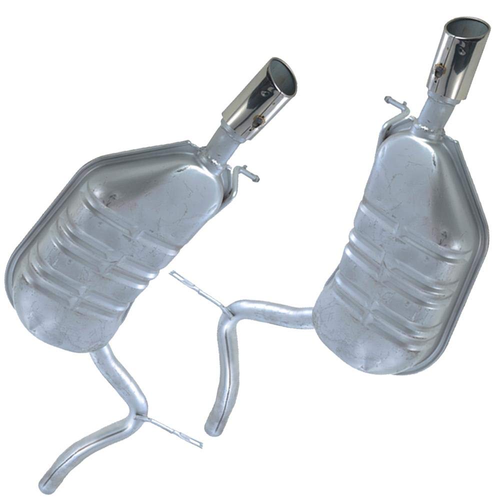 Northeastern Exhaust | Stainless Steel Direct Fit Resonator Pipe & Muffler Exhaust System Kit Compatible for Audi A4 Quattro 2005-2009 2.0L | Free Clamps | Automotive Replacement Part