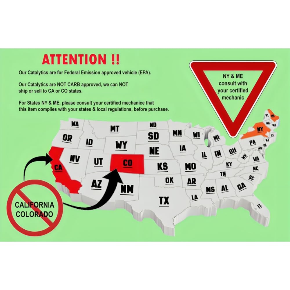 Pair of Catalytic Converter for 2000-2003 Ford F-150 and 2004 F-150 Heritage 4.2L | 4WD