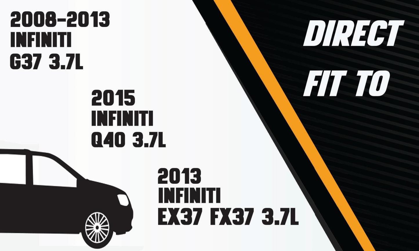 2013 Infiniti EX37 & FX37 | 2008-2013 G37 | 2011-2013 M37 | 2015 Q40 | 2014-2015 Q50 & Q60 | 2014-2019 Q70 |  2015-2019  Q70L | 2014-2017 QX50 & QX70 | 2009-2020 Nissan 370z | 3.7L Passenger-Side Catalytic  Converter