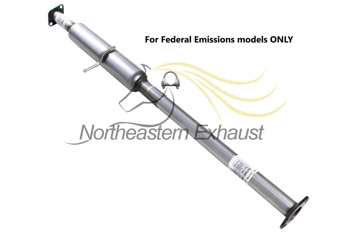 Northeastern Exhaust | Stainless Steel Resonator Pipe Compatible for 2011-2013 Hyundai Tucson 2.0L | 2010-2013 Hyundai Tucson 2.4L | 2011-2016 Kia Sportage 2.4L | Free Gaskets & Clamp Included | With Federal Emissions System