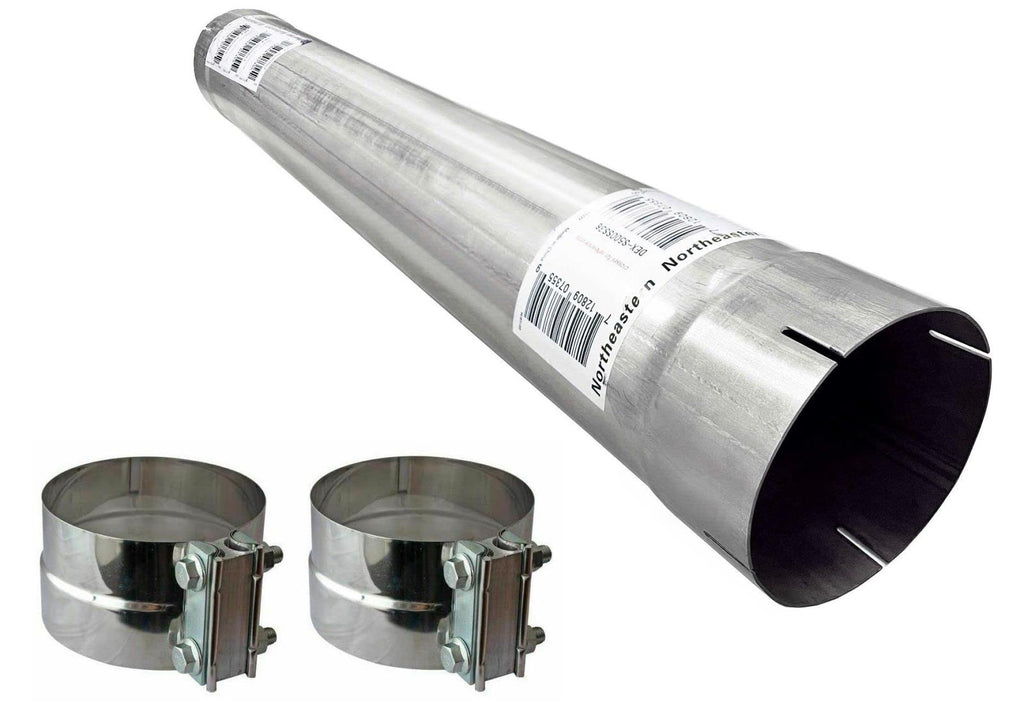 Colt Exhaust | Stainless Steel Straight Pipe Universal Fit Muffler Exhaust Pipe 5"ID (36" Long) | Free Two Lap Joint Band Clamps Included | Automotive Replacement Part