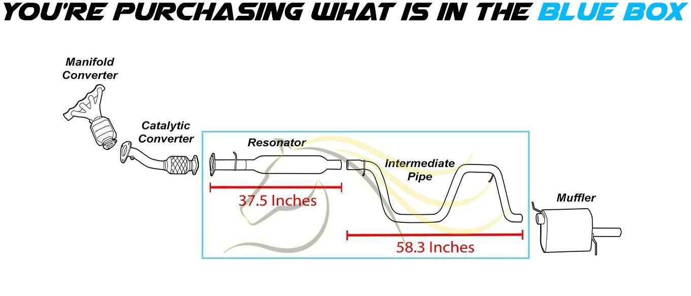 2004-2008 Chevrolet Malibu 2.2L and 2004-2006 Malibu 3.5L Exhaust Resonator Pipe and Intermediate Pipe