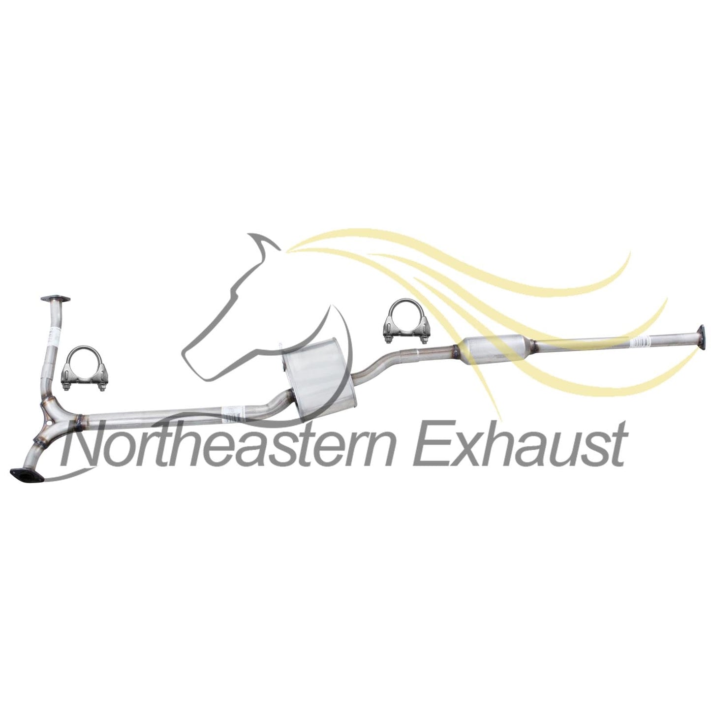Northeastern Exhaust | Stainless Steel Resonator Y-Pipe Exhaust System Kit Compatible for Honda Accord 1998-2002 3.0L | Free Gaskets and Clamps Included | 4 Door