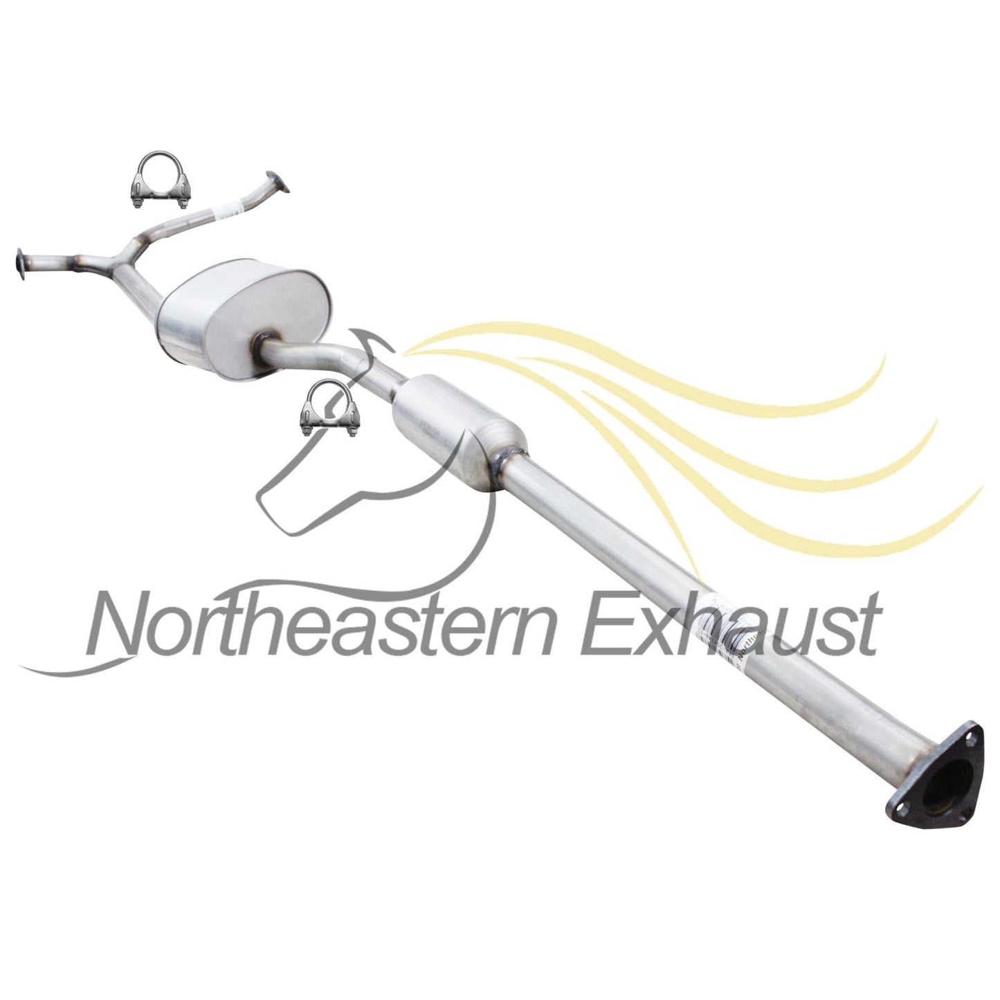 Northeastern Exhaust | Stainless Steel Resonator Y-Pipe Exhaust System Kit Compatible for Honda Accord 1998-2002 3.0L | Free Gaskets and Clamps Included | 4 Door
