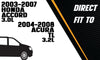 Exhaust Pipe for 2004-2008 Acura TL 3.2L | 2003-2007 Honda Accord 3.0L