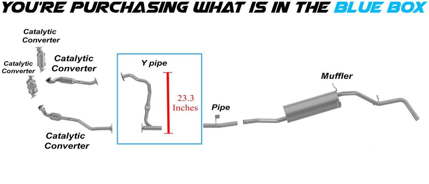 Northeastern Exhaust | Stainless Steel Exhaust Y Pipe Compatible for Nissan Frontier 2001-2004 3.3L | Nissan Xterra 2002-2004 3.3L | Free Gaskets Included | Automotive Replacement Part