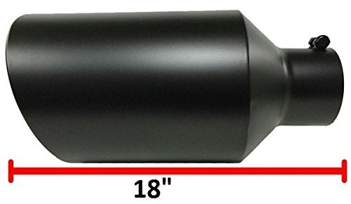 Colt Exhaust | Stainless Steel Universal High Temperature Black Coated Diesel Truck Bolt On Exhaust Tip (5"Inlet x 8"Outlet x 18"Long) | Automotive Replacement Part