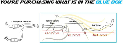 Intermediate Pipe, Muffler and Tail Pipe for 2002-2005 Escalade 5.3L, 2001-2006 Tahoe 4.8L 5.3L, 2001-2005 Yukon 4.8L 5.3L
