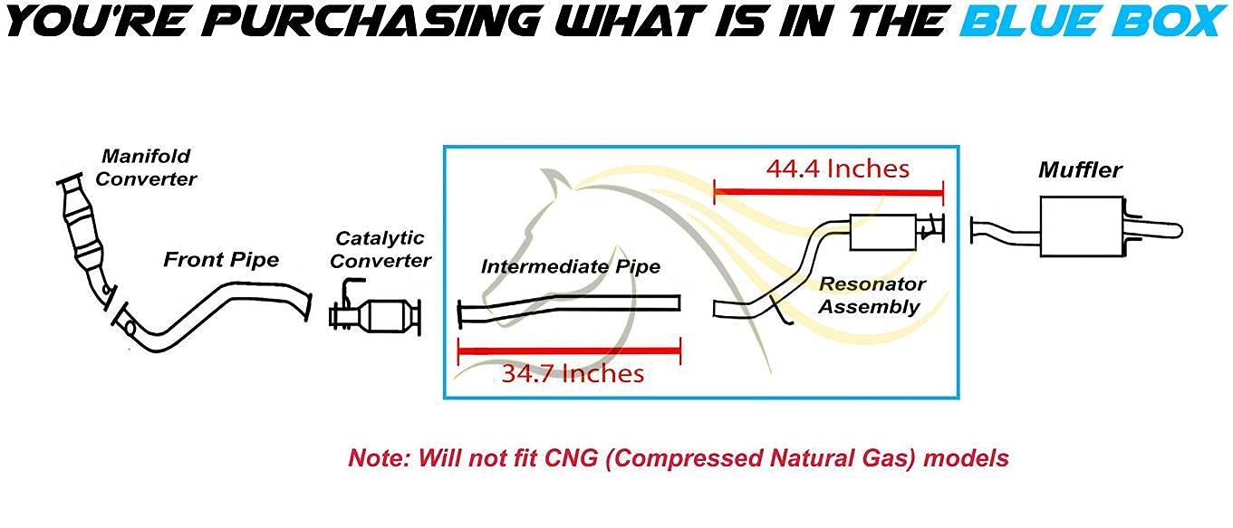 Northeastern Exhaust | Stainless Steel Intermediate Resonator Pipe Compatible for 2012-2015 Honda Civic 1.8L | Free Gakets, Clamp and Bolts and Nuts Included
