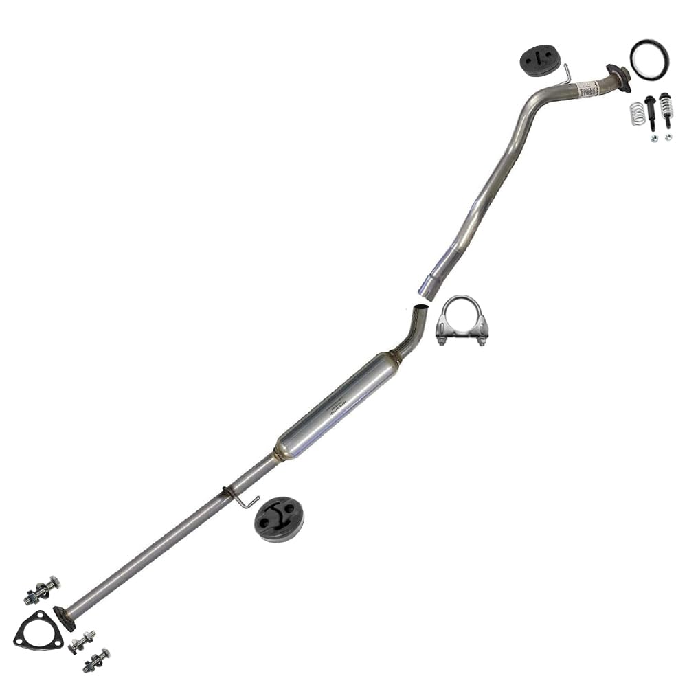 Northeastern Exhaust | Stainless Steel Exhaust Resonator Pipe Compatible for Honda CR-V 1997-2001 2.0L | Free Clamp, Gaskets, Hangers, Spring Bolt Kit, and Bolts & Nuts Included