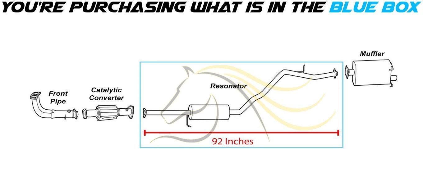 Northeastern Exhaust | Stainless Steel Exhaust Resonator Pipe Compatible for Honda CR-V 1997-2001 2.0L | Free Clamp, Gaskets, Hangers, Spring Bolt Kit, and Bolts & Nuts Included