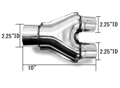 Colt Exhaust | Universal Y-Pipe 2.25" inlet / outlet