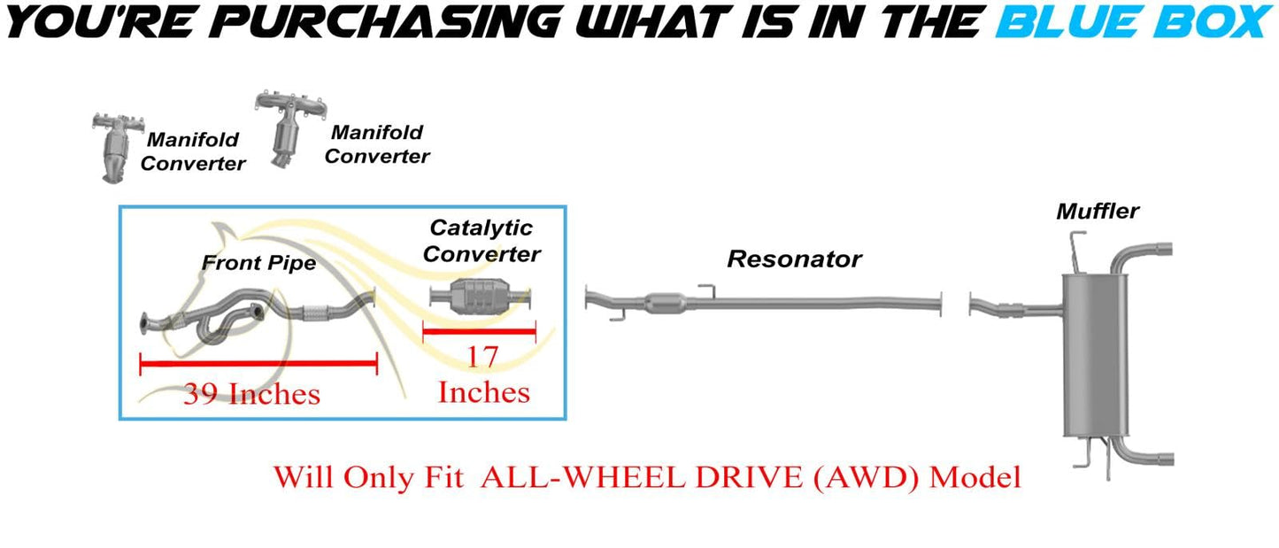 EPA Approved Catalytic and Front Pipe for 2005-2008 Hyundai Tucson and Kia Sportage 2.7L