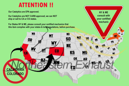 Northeastern Exhaust | EPA-Approved Exhaust Catalytic Compatible for 2009-2013 GMC Sierra 1500 4.3L 4.8L 5.3L 6.0L | 2009  Yukon 4.8L | 2009-2014 Yukon & Yukon XL 5.3L Free Clamp, Gaskets and Sleeve