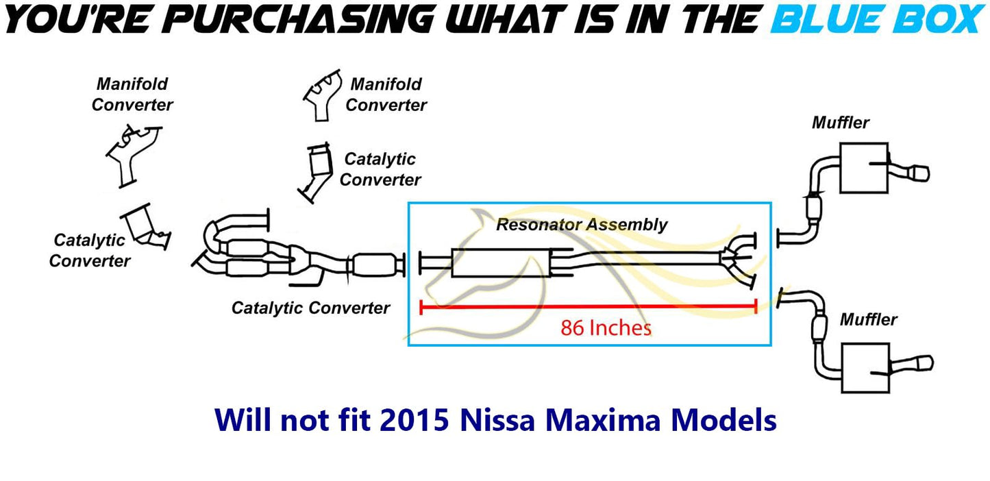 2009-2014 & 2016-2019 Nissan Maxima 3.5L Exhaust Resonator Pipe Assembly