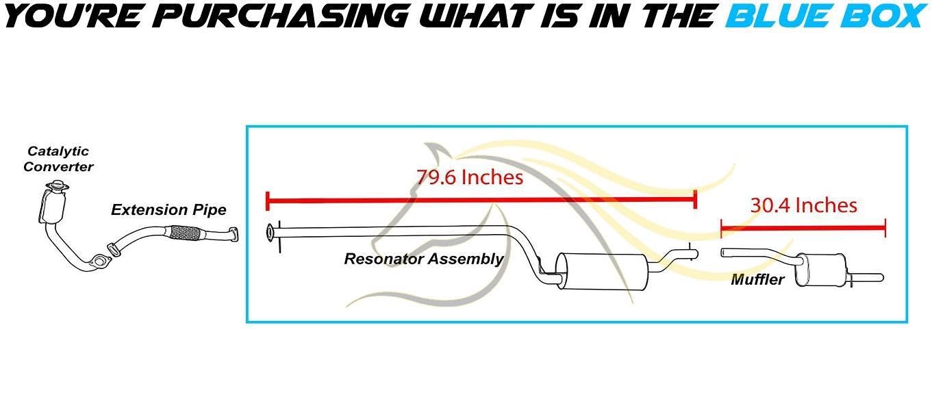 2000-2004 Ford Focus 2.0L Exhaust Resonator Pipe and Muffler