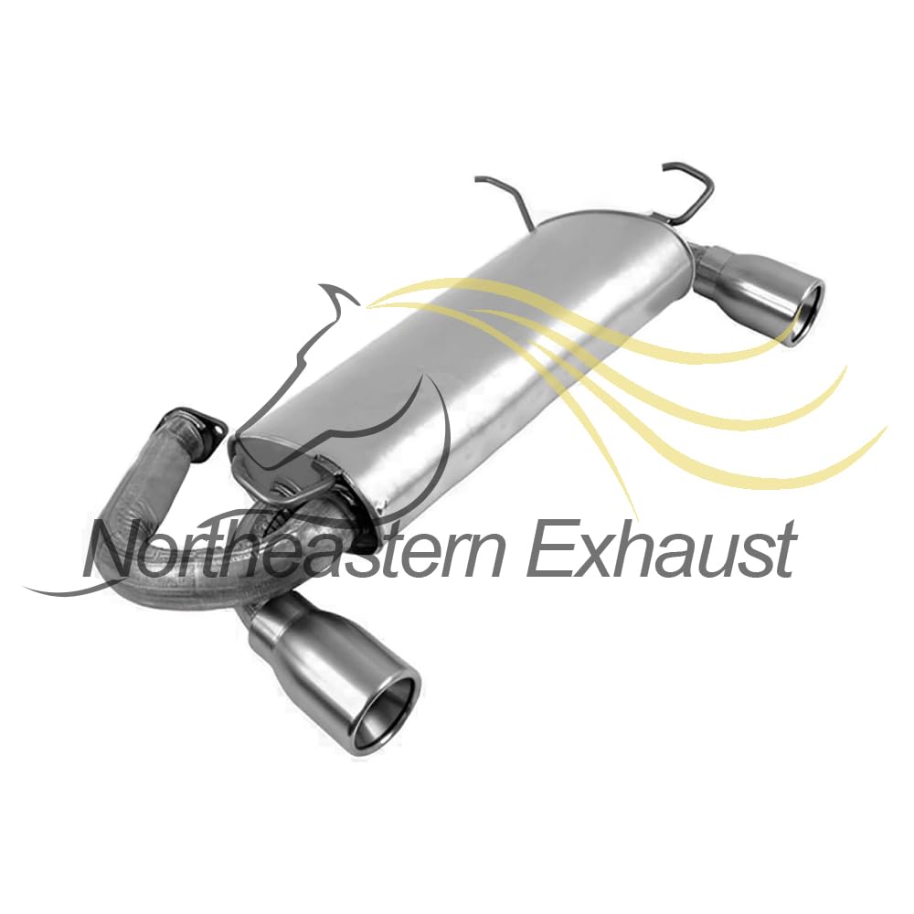 Northeastern Exhaust | Stainless Steel Resonator Pipe and Rear Muffler Exhaust System Kit Compatible for 2003-2007 Nissan 350Z 3.5L | Free Gaskets Included | Automotive Replacement Part