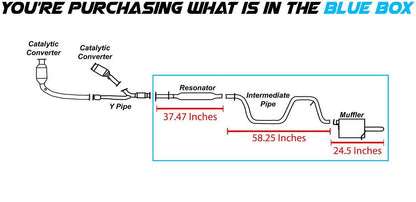 Exhaust System Kit for 2004-2008 Chevrolet Malibu 2.2L and 2004-2006 Malibu 3.5L