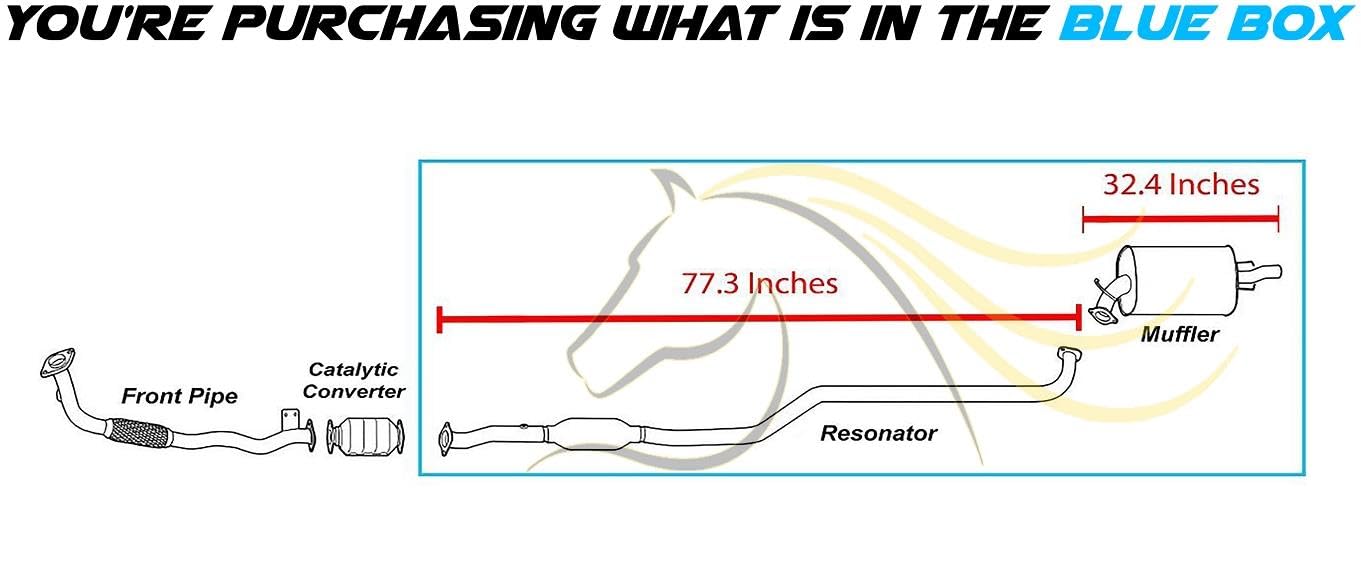 Resonator Pipe and Muffler Exhaust for 1995-1997 1.8L | 1996-1997 1.6L Toyota Corolla and Geo Prizm