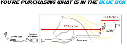 Resonator Pipe and Muffler Exhaust for 1995-1997 1.8L | 1996-1997 1.6L Toyota Corolla and Geo Prizm