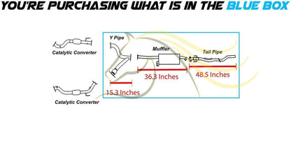 Cat-back Exhaust System for 1998-2004 Isuzu Rodeo/Axiom and Honda Passport 3.2L 3.5L
