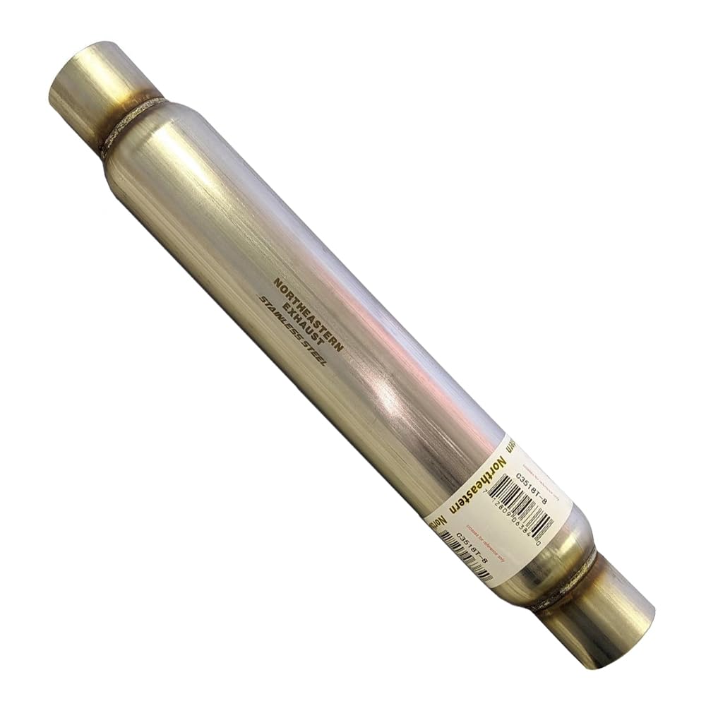 2.5" Inches Straight Universal Glasspack Muffler Resonator (2.5" ID/OD x 23" Long) | Automotive Replacement Part