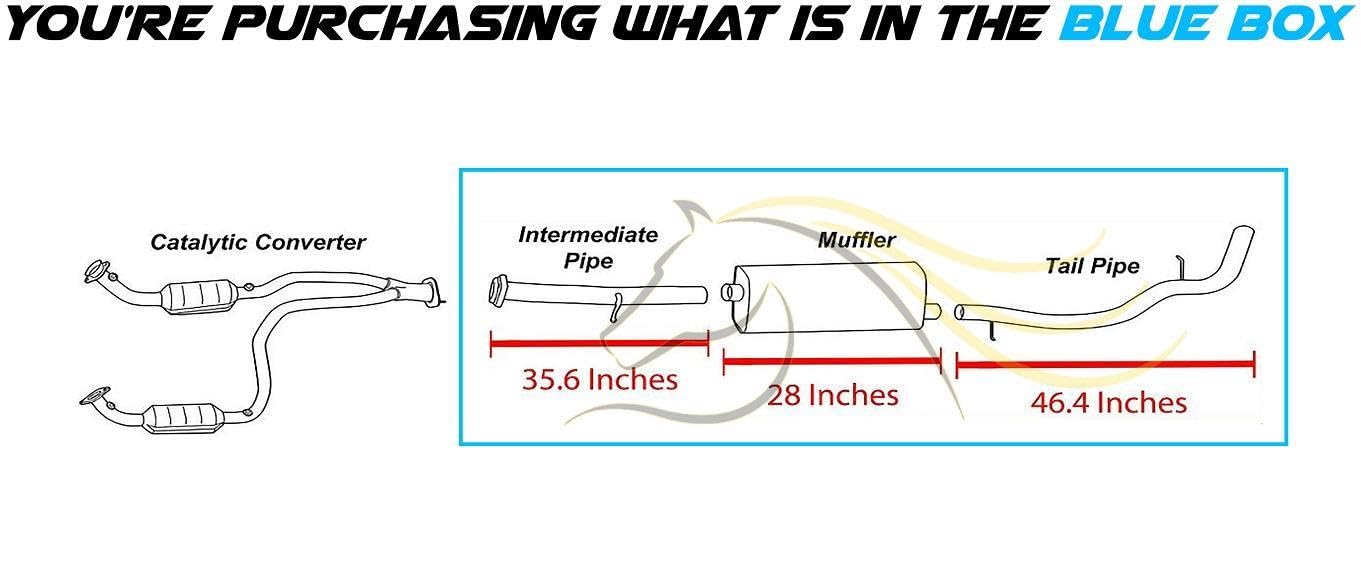 Exhaust Pipe, Muffler and Tail Pipe for 2001-2006 GMC Yukon XL 1500/Yukon/Chevrolet Suburban/Avalanche