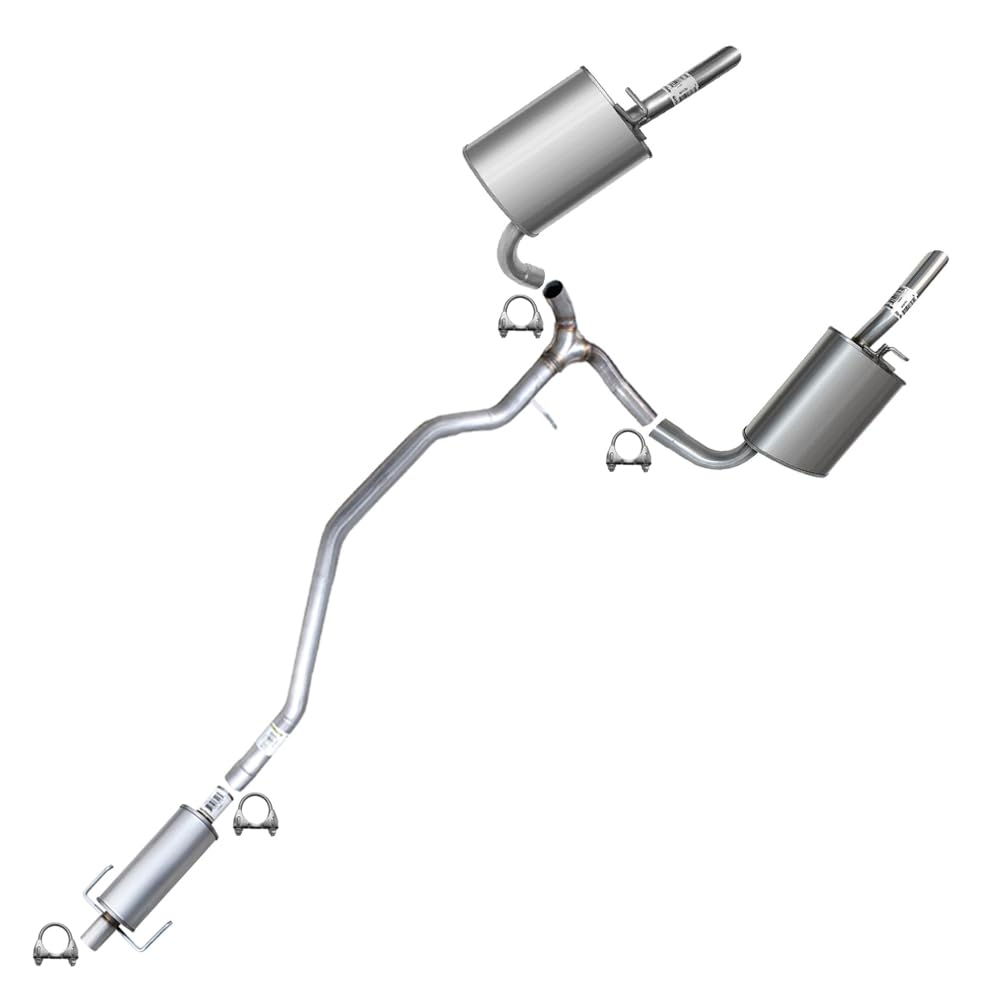 2006-2011 Mercury Milan 3.0L Exhaust Resonator Pipe, Intermediate Pipe, and Pair of Muffler