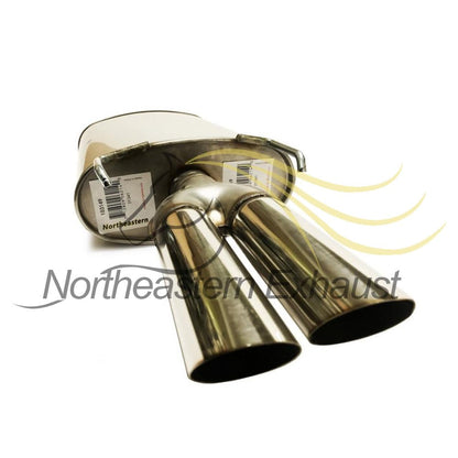 Northeastern Exhaust | Stainless Steel Exhaust Rear Muffler with Dual Tailpipe Compatible for Buick Regal 1997-2004 3.8L | Free Hangers and Clamp Included | Automotive Replacement Part