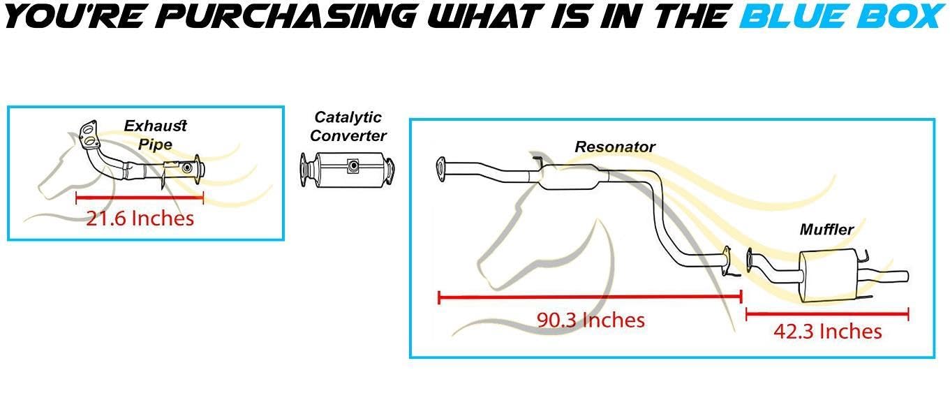 1999-2000 Honda Civic 1.6L Front Pipe, Resonator Pipe and Muffler