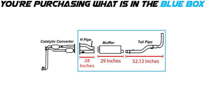 1996-1998 GMC C1500 C2500 K1500 5.7L Exhaust H-Pipe, Muffler and Tail Pipe