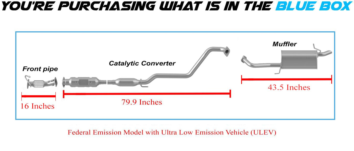 2011-2013 Hyundai Elantra 1.8L Front Pipe, Catalytic Converter and Muffler