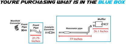 2006-2009 Mitsubishi Eclipse 2.4L Exhaust Pipe, Resonator and Muffler