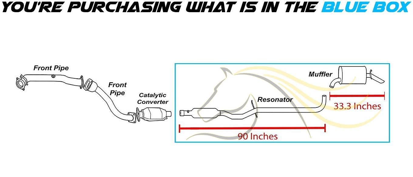 Exhaust Resonator Pipe and Muffler for 2000-2005 Buick LeSabre, Buick Park Avenue and Pontiac Bonneville 3.8L