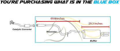 1999-2005 Chevrolet Cavalier and Pontiac Sunfire 2.2L 2.4L Exhaust Resonator Pipe and Muffler