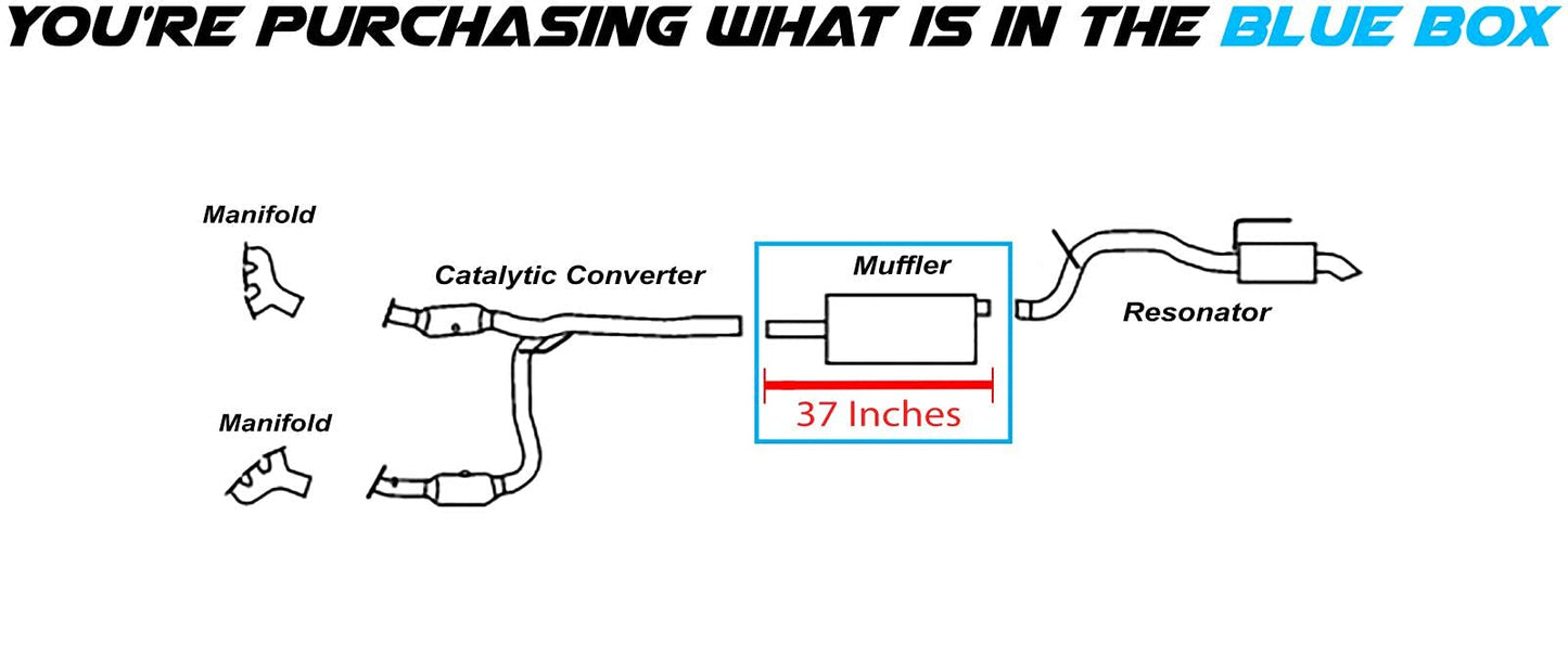 Northeastern Exhaust | Stainless Steel Center Muffler Compatible For Dodge Nitro 2007-2011 3.7L | Free Clamps Included | Automotive Replacement Part