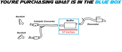 Northeastern Exhaust | Stainless Steel Center Muffler Compatible For Dodge Nitro 2007-2011 3.7L | Free Clamps Included | Automotive Replacement Part
