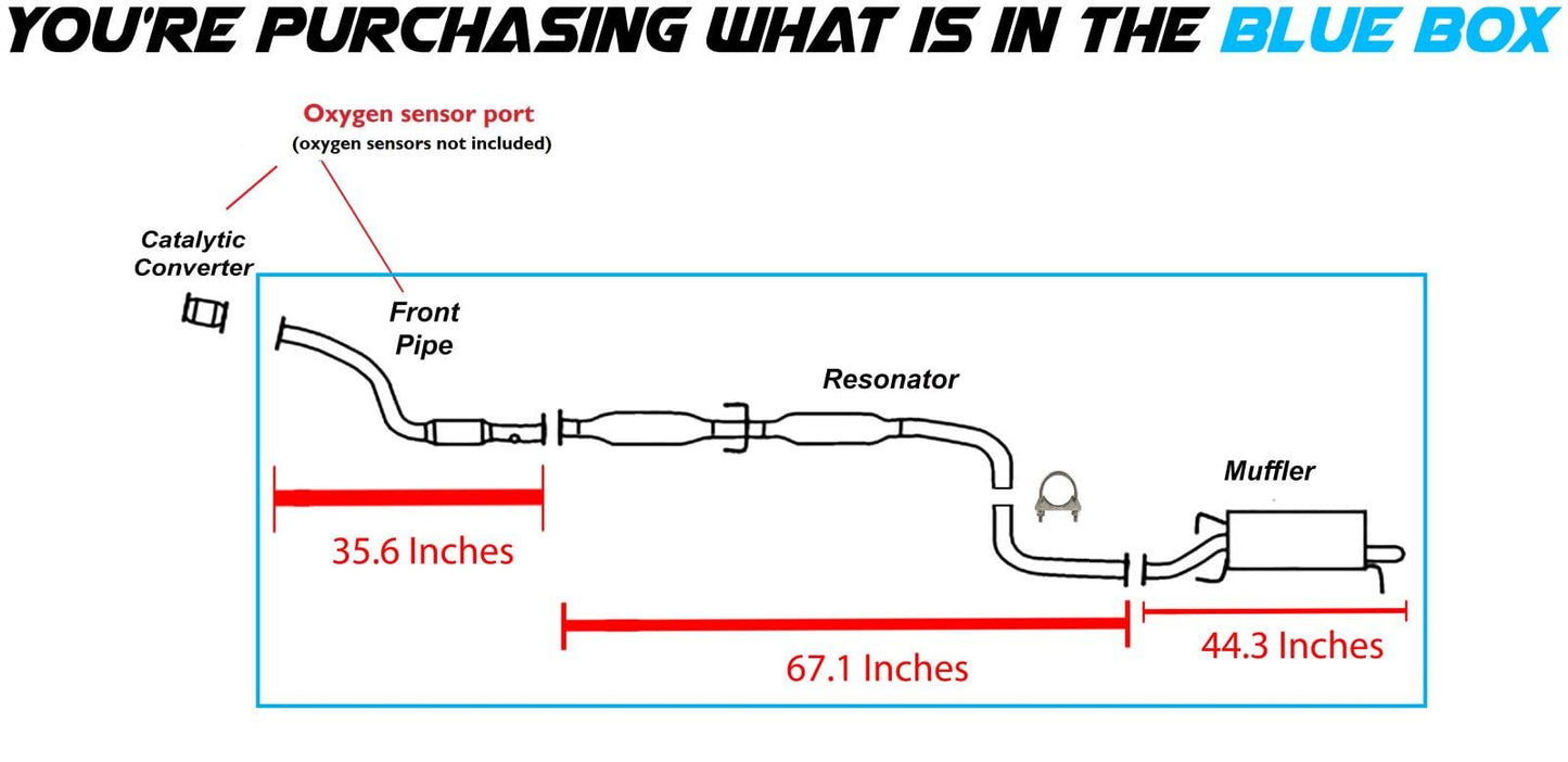 2004-2008 Chevrolet Aveo 1.6L Exhaust Front Pipe, Resonator and Muffler