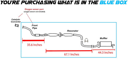 2004-2008 Chevrolet Aveo 1.6L Exhaust Front Pipe, Resonator and Muffler