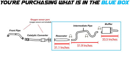 2003-2005 Chevrolet Impala and Monte Carlo 3.4L 3.8L Resonator, Intermediate Pipe and Muffler
