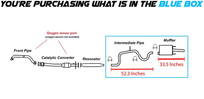 2000-2002 Chevrolet Impala and Monte Carlo 3.4L 3.8L Exhaust Pipe and Muffler
