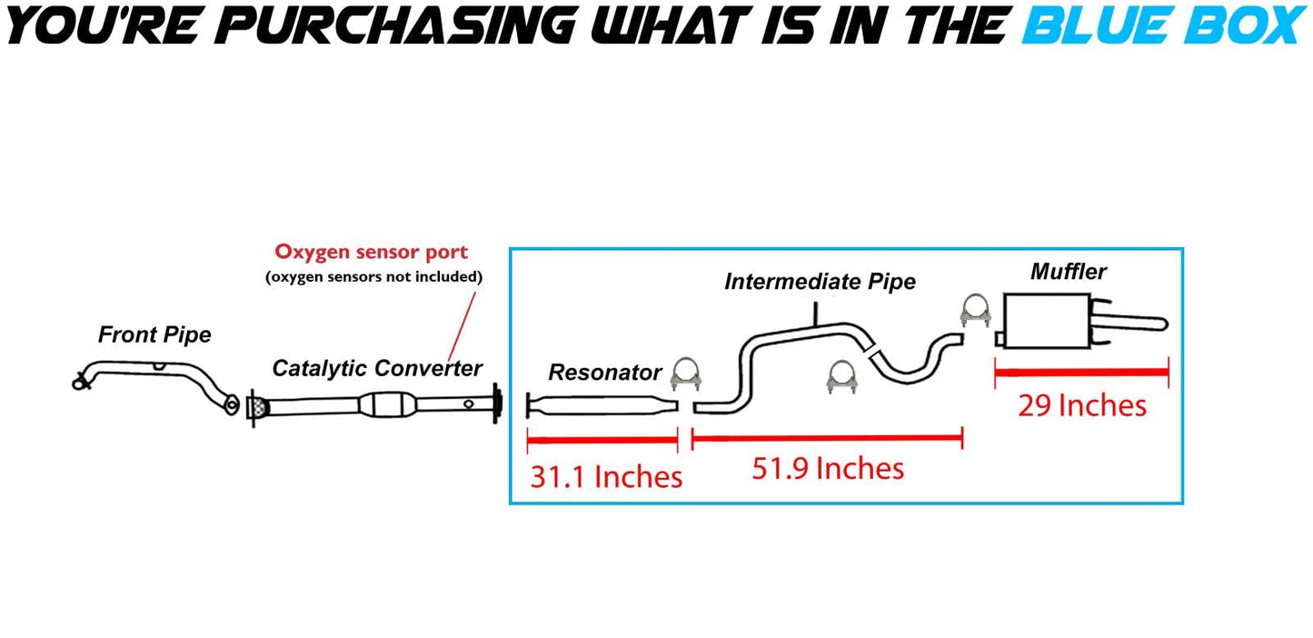 2000-2002 Chevrolet Monte Carlo 3.4L Resonator, Intermediate Pipe and Muffler Exhaust System Kit